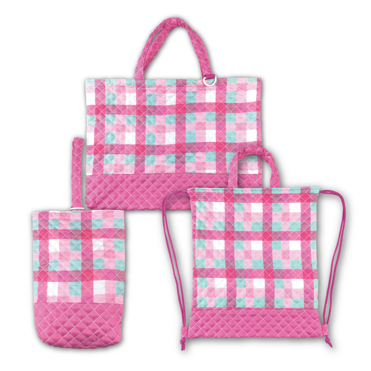 レッスンバッグセット チェック柄 3点セット ナップサック シューズ