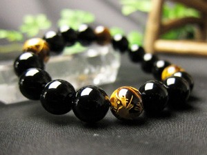 パワーストーン ブレスレット 2種類から選べる 四神模様入り タイガー