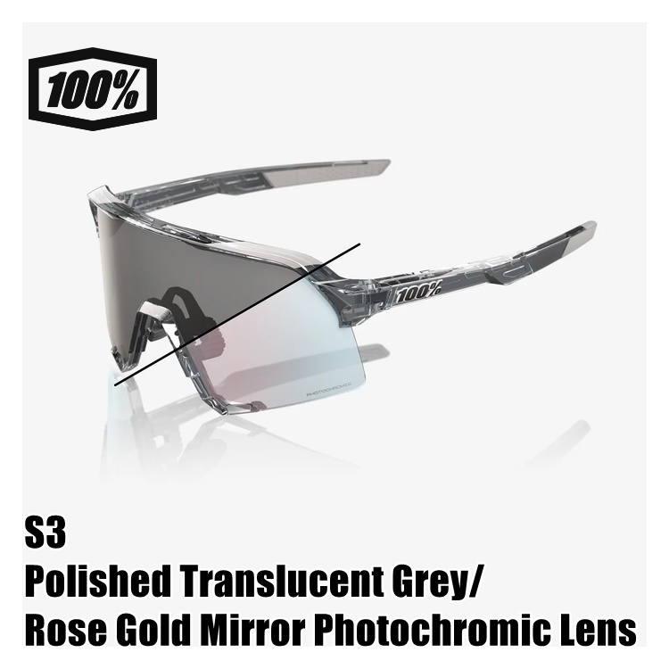 100% ワンハンドレッド S3 Polished Translucent Grey/Rose Gold