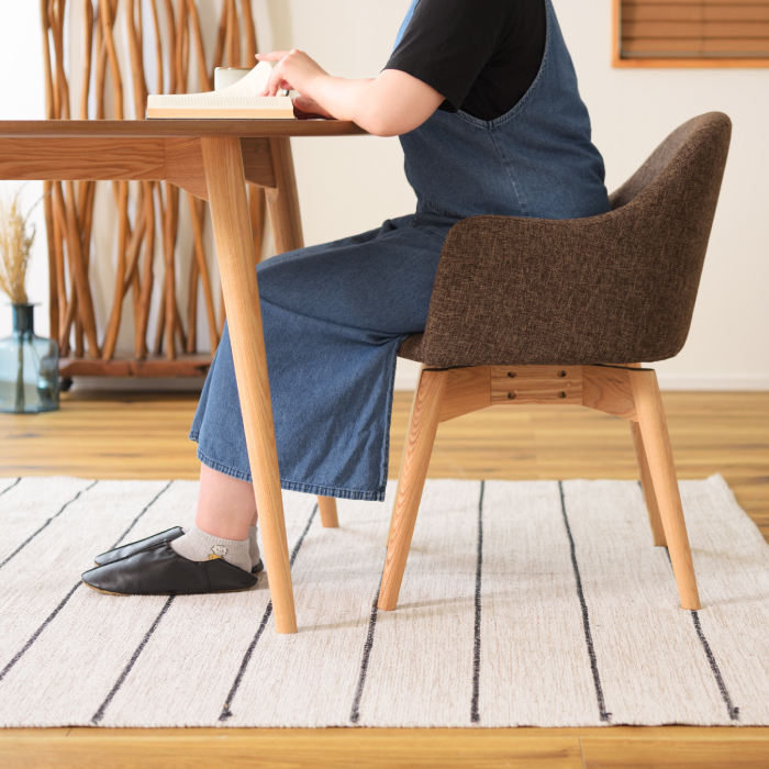 イス チェア 回転 背もたれ 肘付き グレー ブラウン ブルー