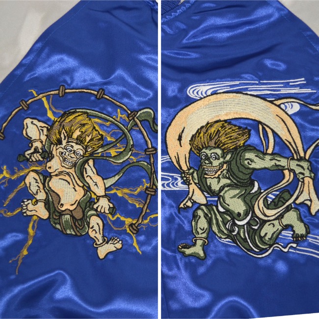 スカジャン 大きい サイズ ビッグ アウター 和柄 風神 雷神 3L 4L