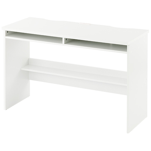 ぼん家具 【完成品】 pcデスク ラック付き 平机 フリーデスク 背面収納