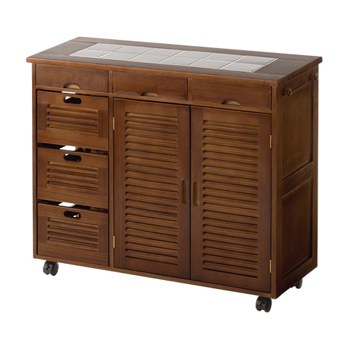 ぼん家具 キッチンワゴン キッチン収納 おしゃれ 木製 チェスト ワゴン