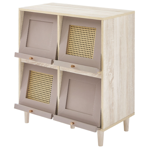 PUTUPUTU 【完成品】 Toffy トフィー キャビネット ラタン調 扉付き