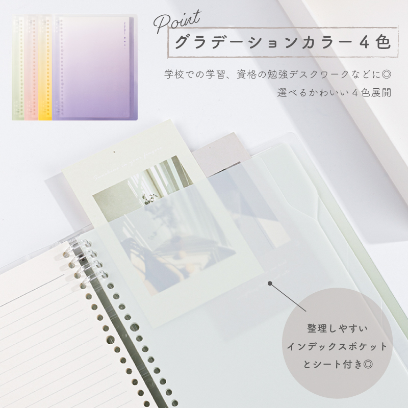 インクのチップス ルーズリーフバインダー 8穴 A5 40枚 おしゃれ