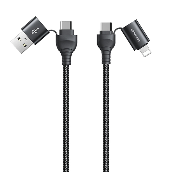 充電ケーブル 4in1 iPhone Type C 1m USB 充電 ケーブル コード 充電器