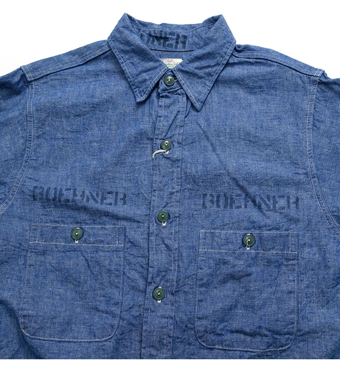 WAREHOUSE（ウエアハウス） [3044P] 長袖 プリント シャンブレー