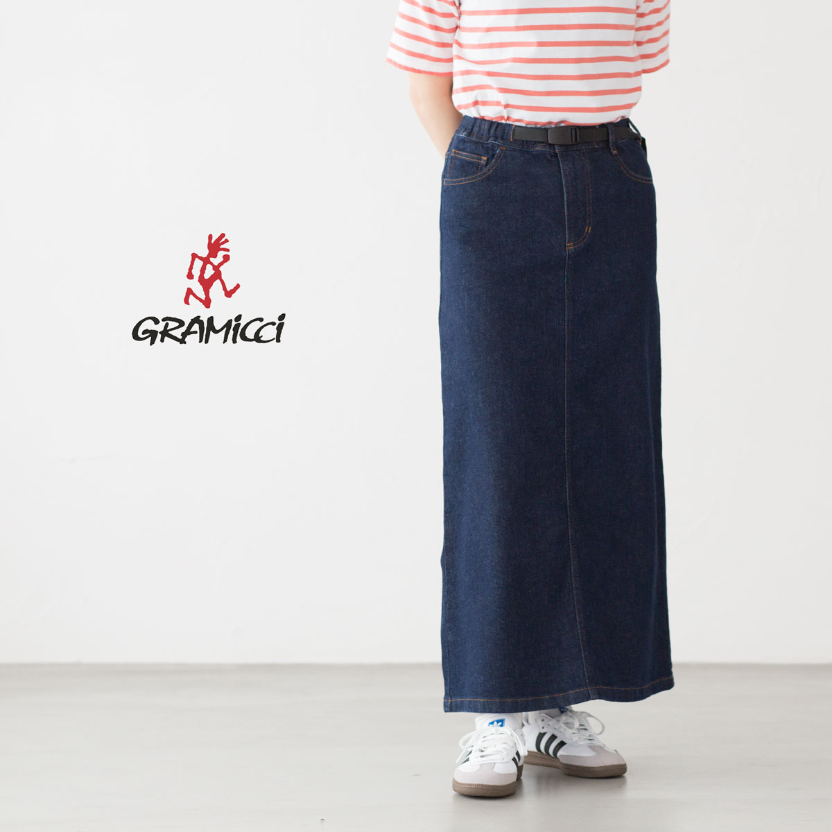GRAMICCI（グラミチ） ストレッチ デニム Aラインスカート Gramicci