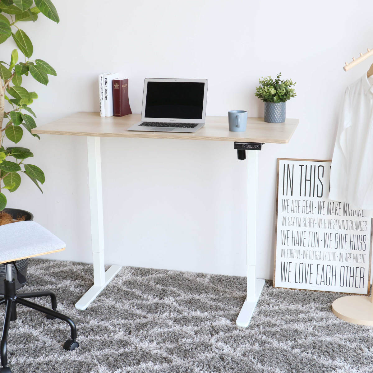 電動昇降デスク 幅120×奥行60×高さ72〜118cm （ 昇降デスク 高さ調節