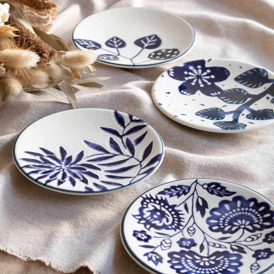 プレート 11.5cm AIKA 硬質陶器 同柄4枚セット （ 食洗機対応 電子