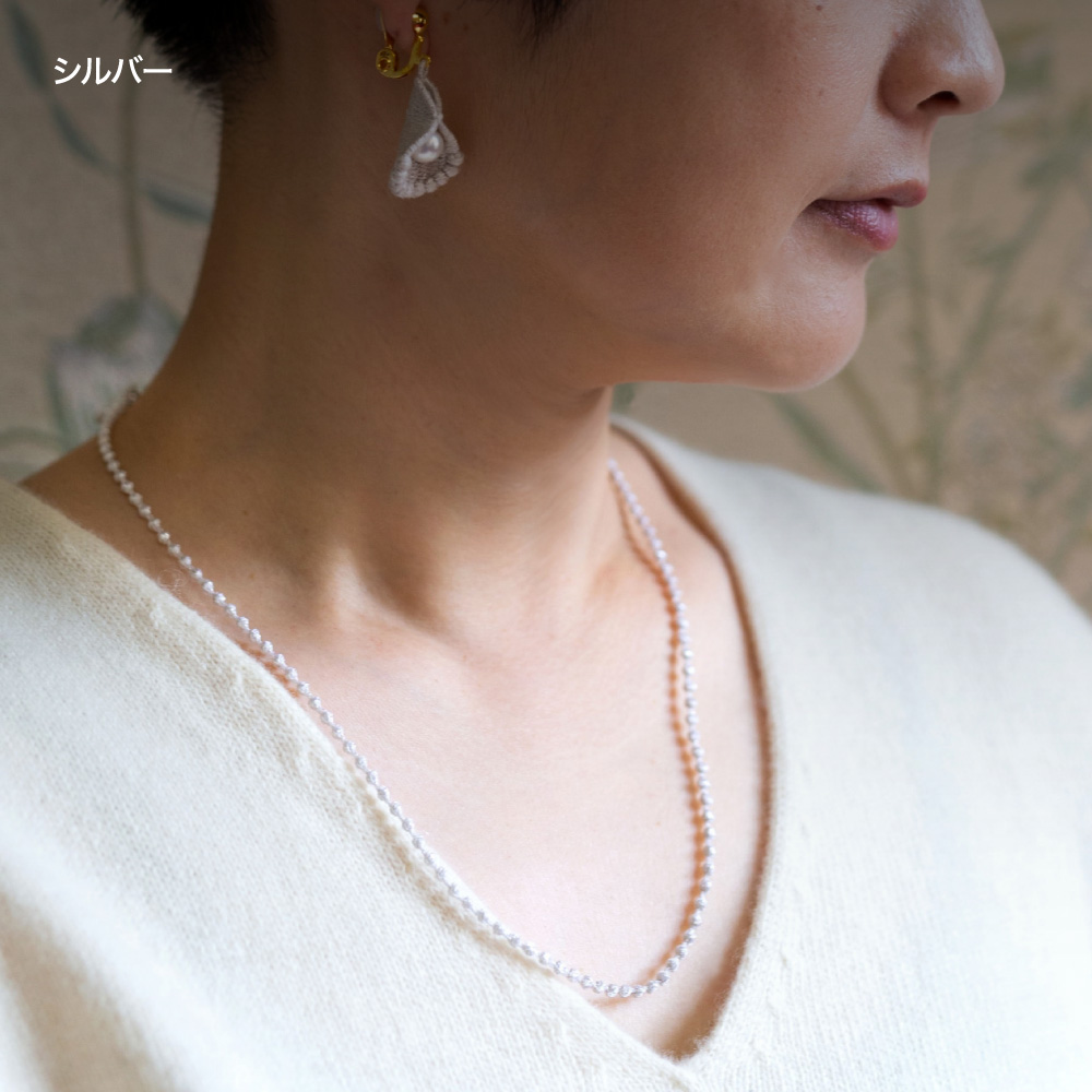 ネックレス トリプルオゥ マイクロスフィア 55cm ラメ OOO レディース