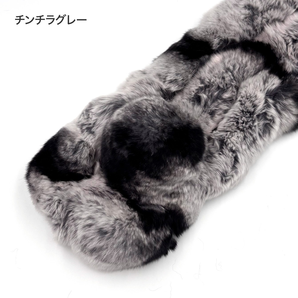 レッキスマフラー リアルファー ファー 1個梵天 ファーマフラー 毛皮