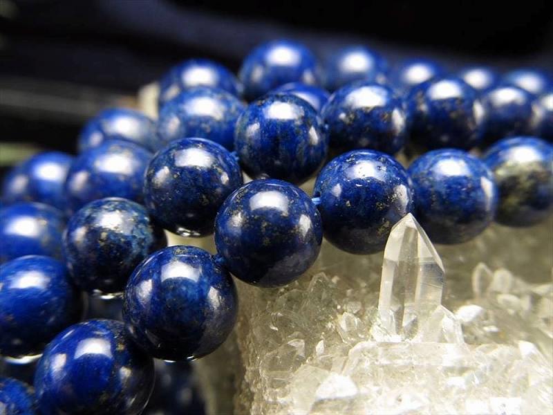 激安宣言 AA+ 約6mm珠 ラピスラズリ 一連 約37-39cm アフガニスタン産