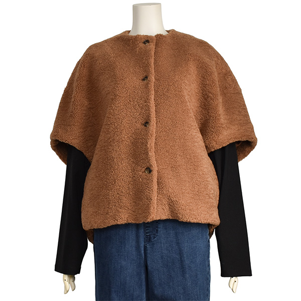 PASSIONE（パシオーネ） ボア ジャケット 五分袖 レディース ゆったり