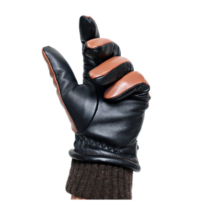 手袋 羊革 メンズ キャメル ブラウン スマホ対応 タッチパネル 導電革