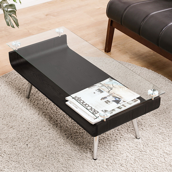 テーブル ガラス 木製 センターテーブル 曲げ木 ガラステーブル 強化