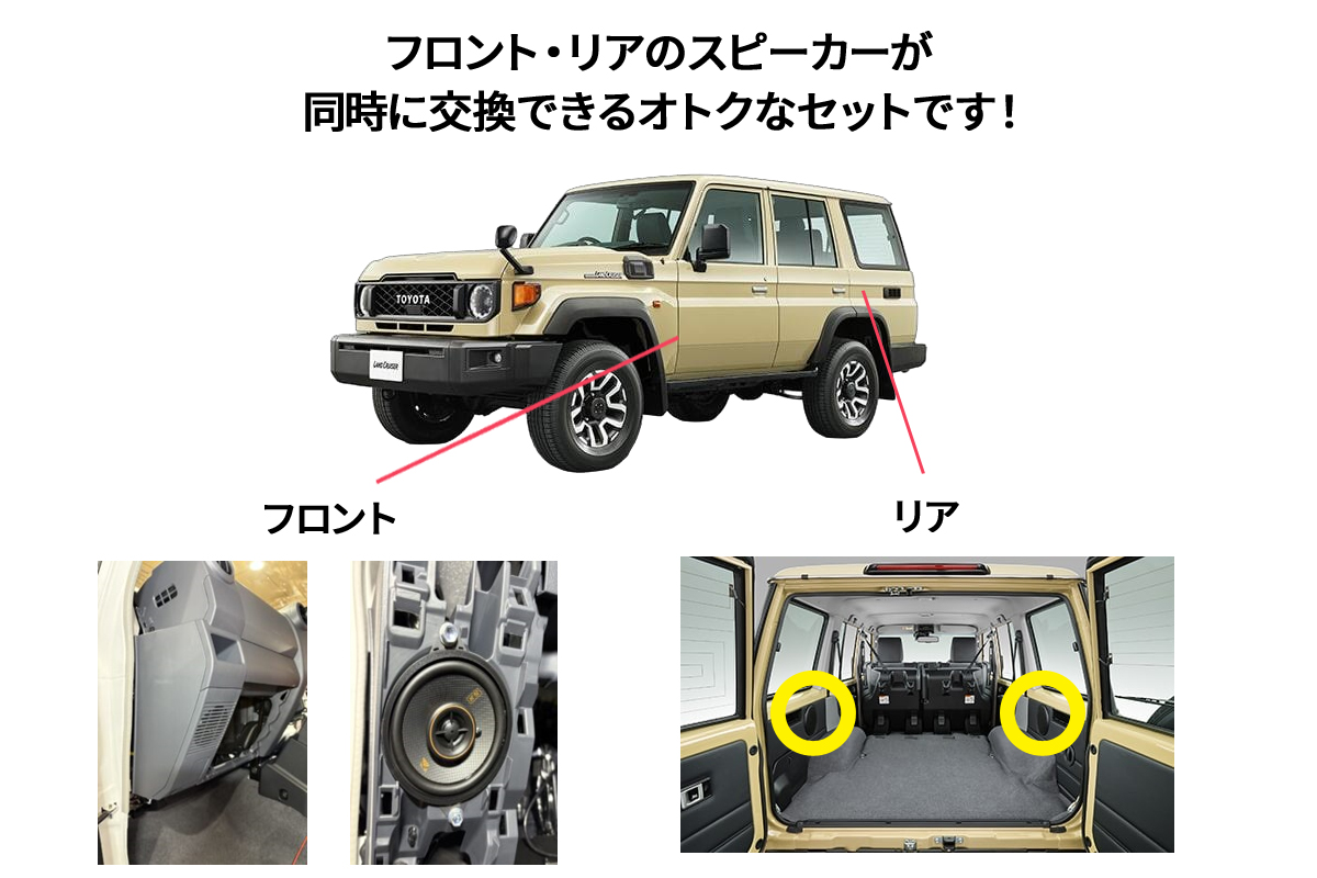 KICKER スピーカーセット ランドクルーザー GDJ76W 10cm コアキシャル