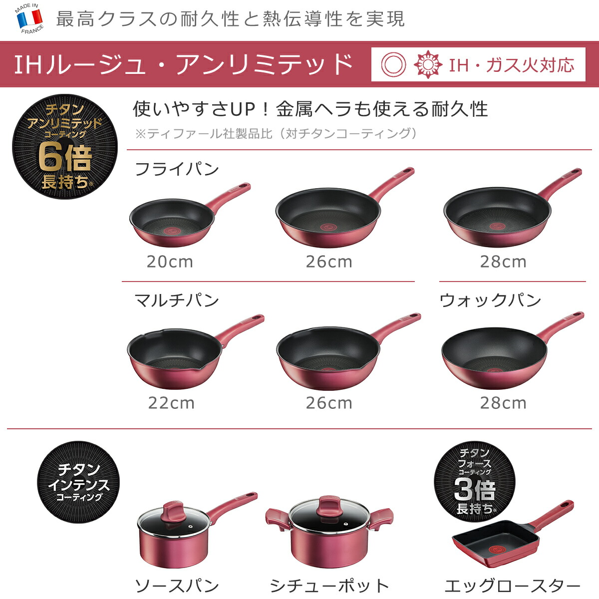 T-fal（ティファール） IHルージュ・アンリミテッド ウォックパン 28cm