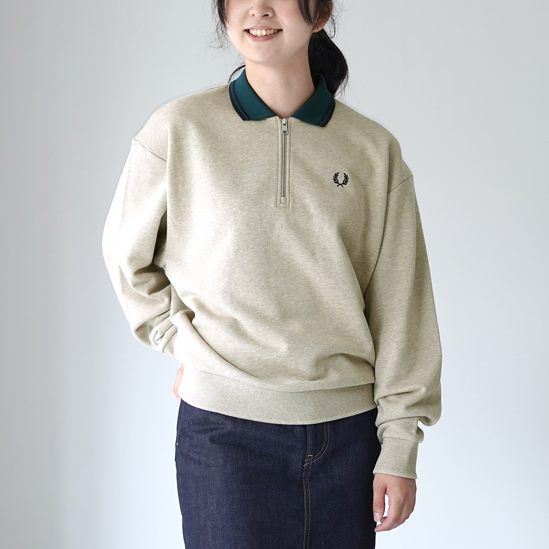 FRED PERRY（フレッドペリー） ジップ ネック カラースウェット