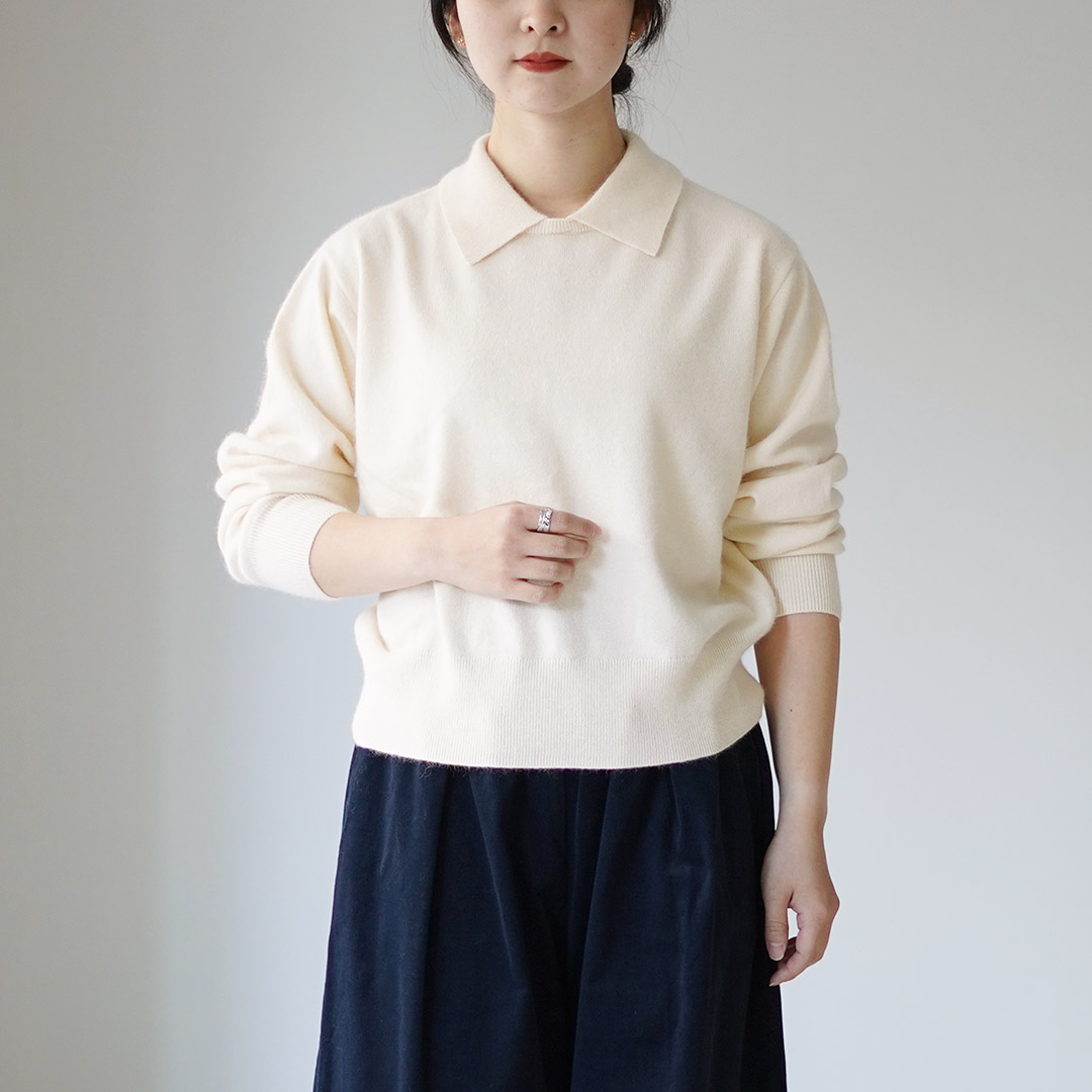 mizuiroind（ミズイロインド） ハイゲージ 襟付き ニット / プル