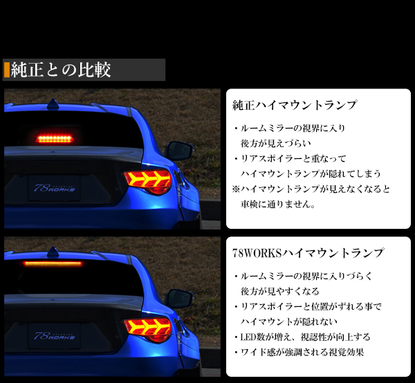86 BRZ LEDハイマウントストップ ZN6 ZC6 LED42発仕様 アッパーハイ