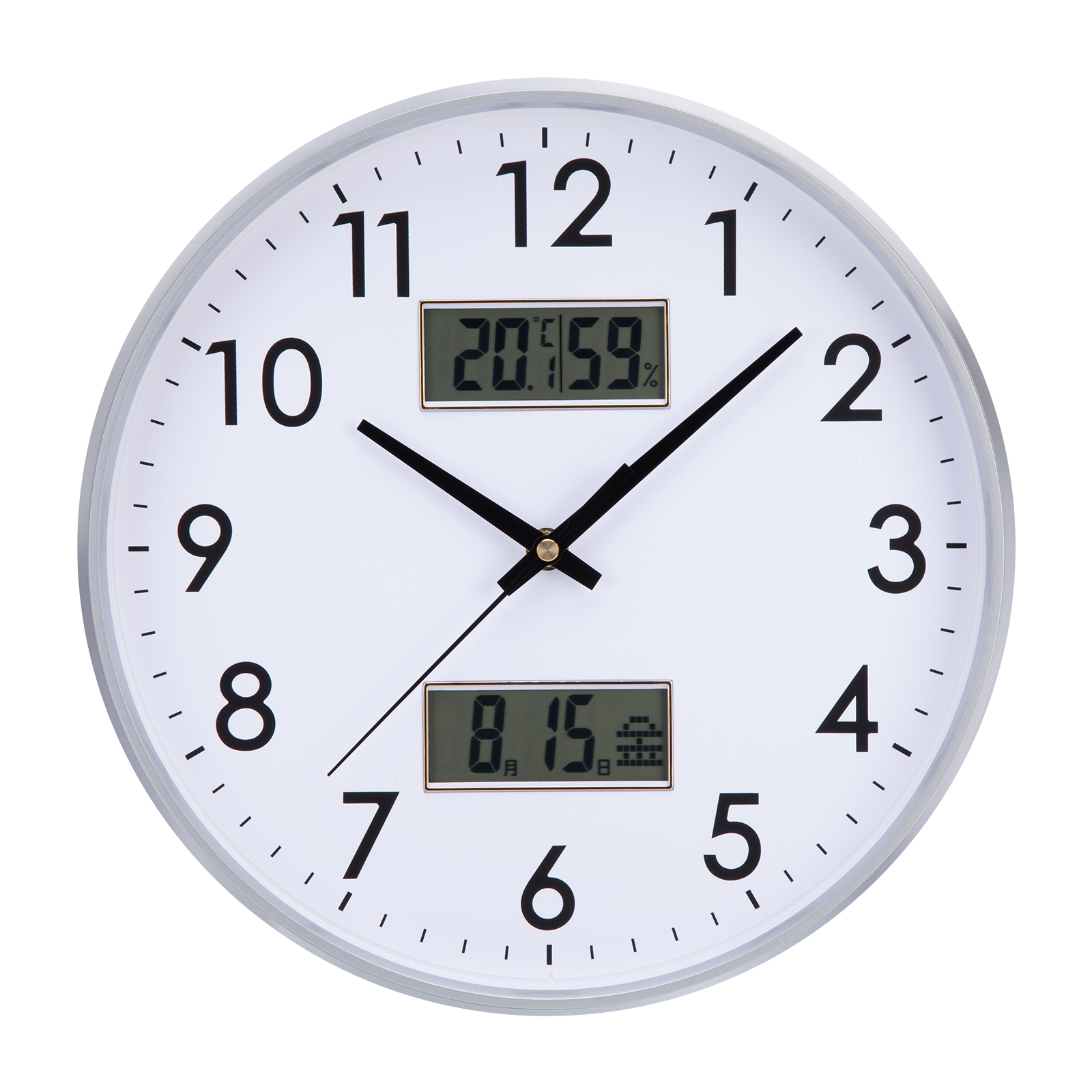 電波時計 壁掛け時計 電波 カレンダー 温度 湿度 表示 静音 連続秒針