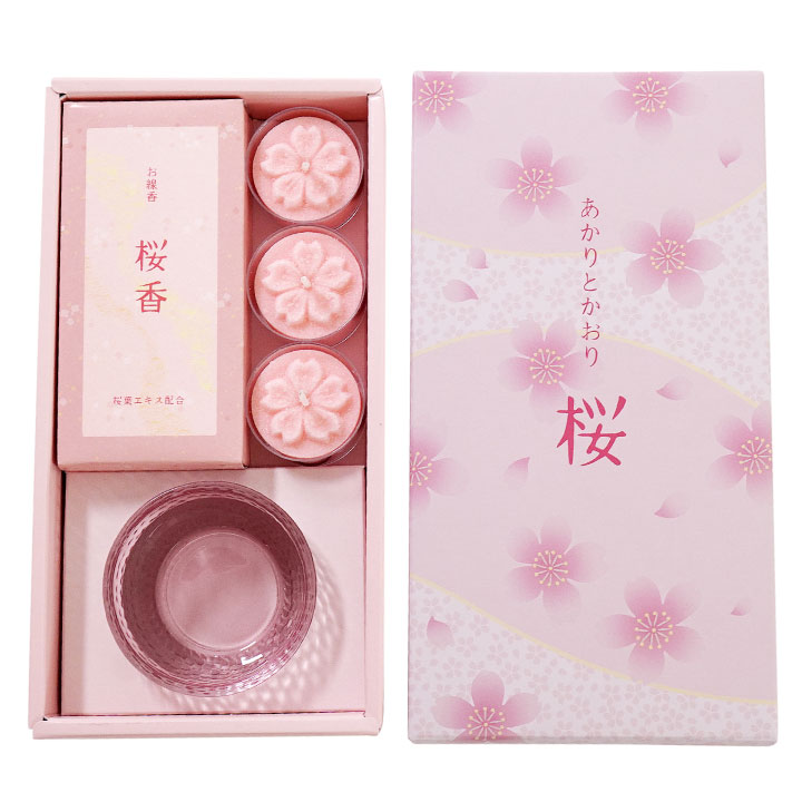 ペット仏具 線香 ろうそく あかりとかおり 桜 蓮 ミニ キャンドル
