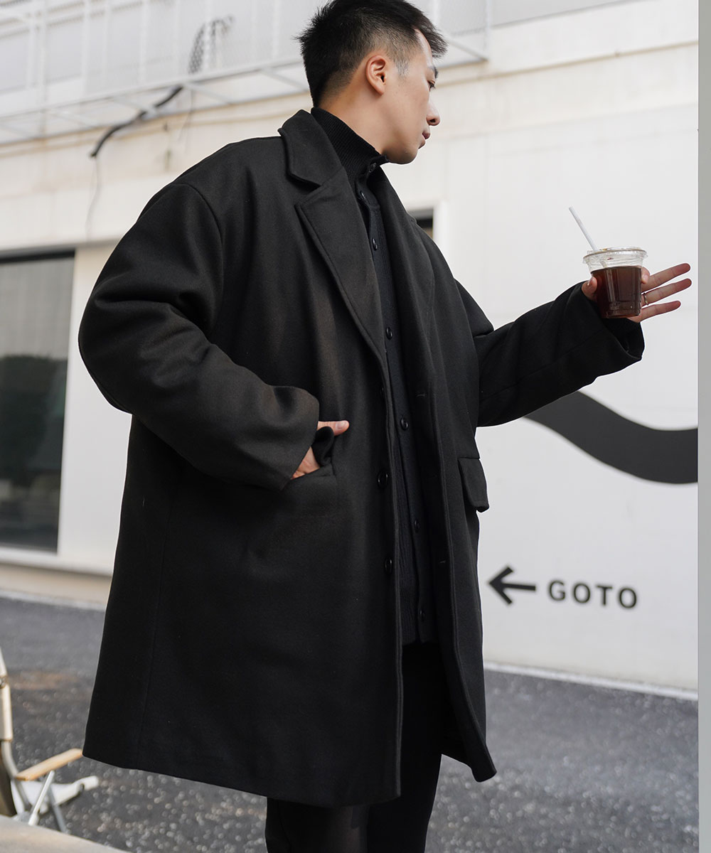 DOPE（ドープ） ウールライク オーバーサイズ チェスターコート メンズ