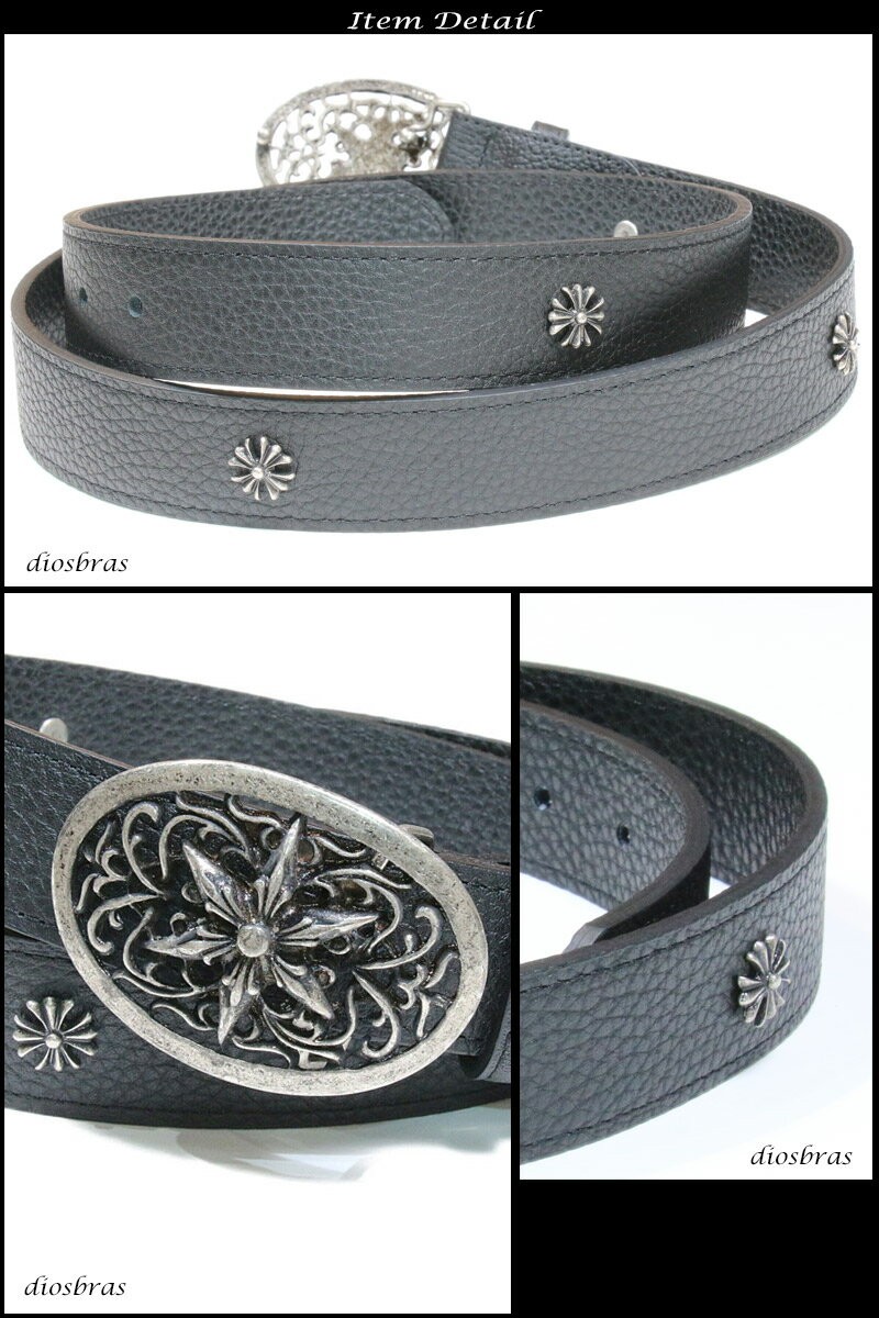 ベルト 本革 クロス バックル スター 星 アラベスク ゴシック コンチョ