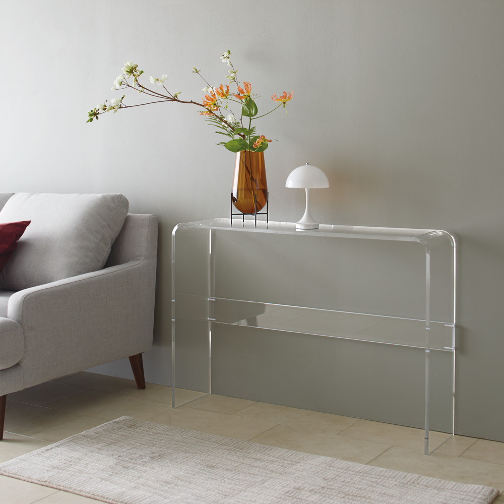 dinos（ディノス） ≪幅85cm≫Gel/ジェル アクリルコンソールテーブル