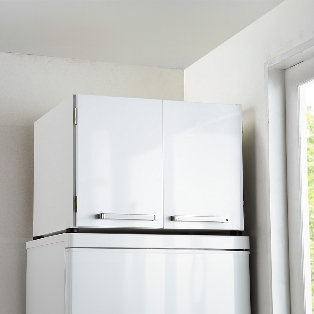 dinos（ディノス） 光沢仕上げ・冷蔵庫上ストッカー 幅57cm（脚部59cm