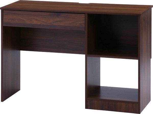 不二貿易（Fuji Boeki） パソコンデスク 収納棚付き 引き出し付き 木製