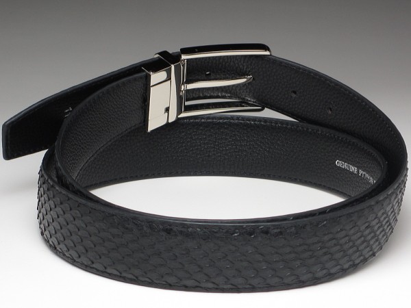 本革 パイソン ベルト ブラック 黒 : ダブル・アート - 通販 - Yahoo