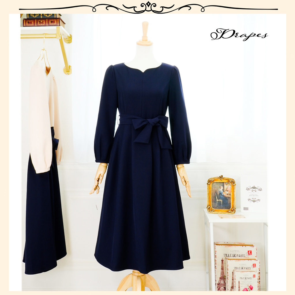 ワンピース ネイビー フォーマルドレス レディース 入学式 入園式 ママ