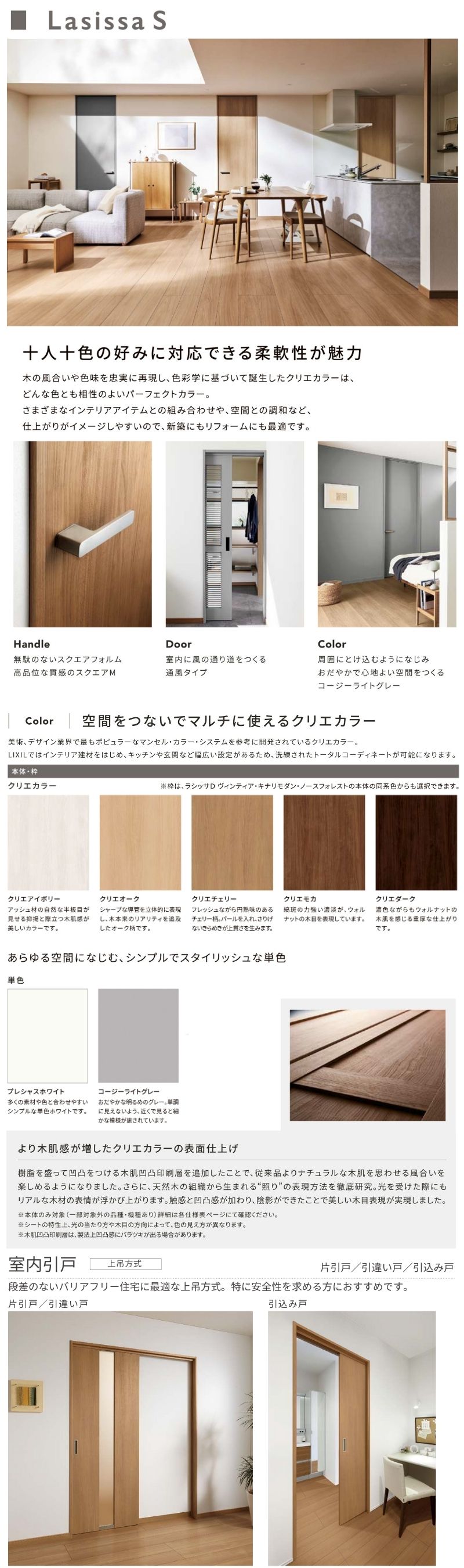 ラシッサ LIXIL 室内引戸 上吊方式 片引戸 標準タイプ ラシッサS