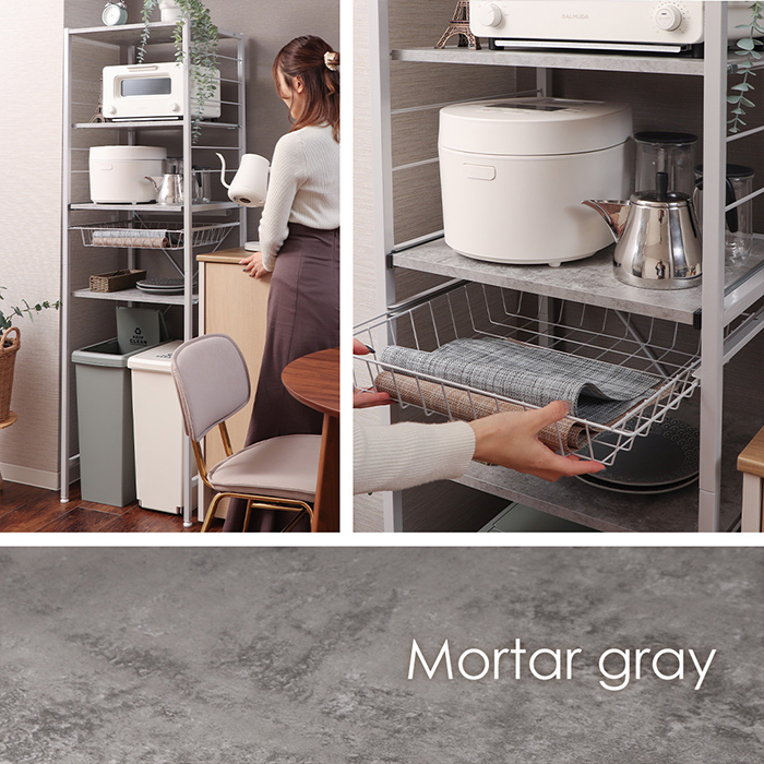 ヤマソロ レンジ台 おしゃれ スリム 収納 キッチン ボード ラック