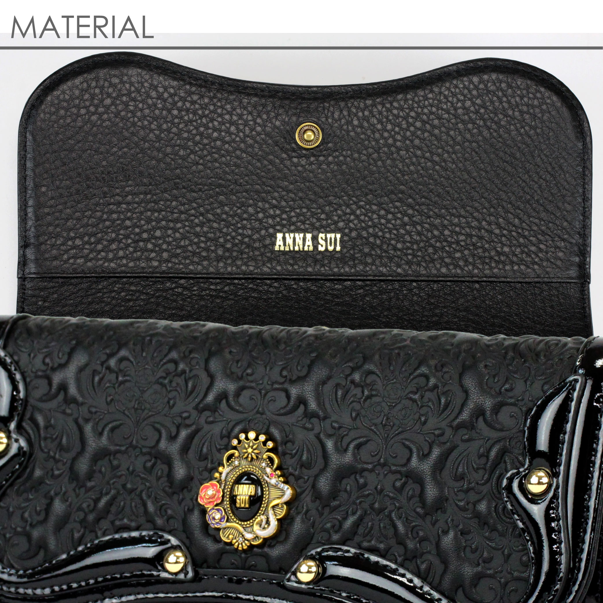 ANNA SUI（アナスイ） 財布 がま口 長財布 316110 セルパン 牛革 本革