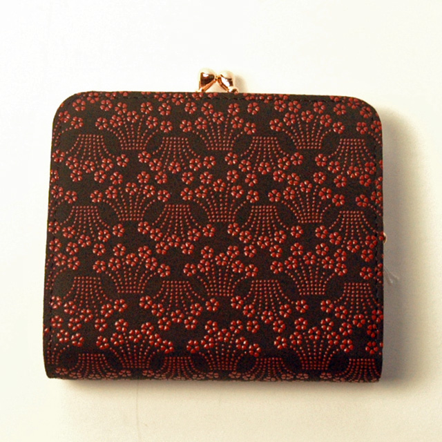 印傳屋（INDEN-YA） 印伝財布二つ折り レディース財布 印伝財布がま口