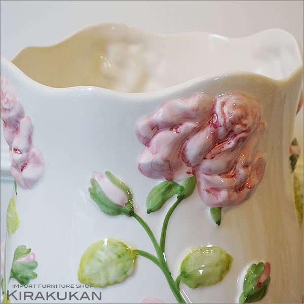 傘立て アンブレラスタンド 陶器 ポルトガル製傘立て ピンク ローズ