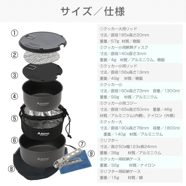 新富士バーナー SOTO ソト ナビゲータークックシステム SOD-501 コッへ