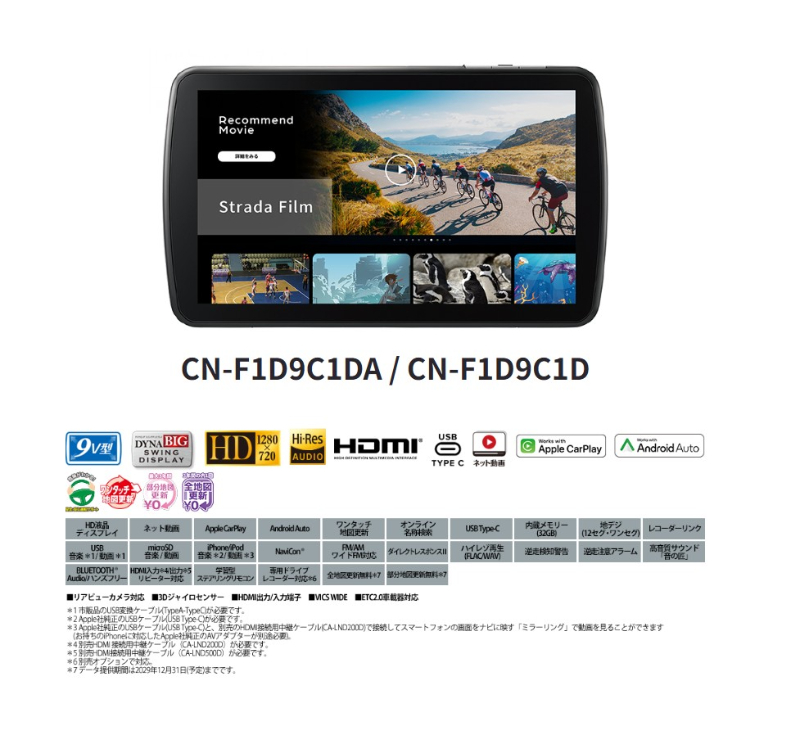 Panasonic（パナソニック） CN-F1D9C1DA カーナビ ストラーダ 9V型 [CN