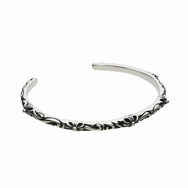 シルバーブレスレット メンズ バングル クロス アラベスク ゴシック