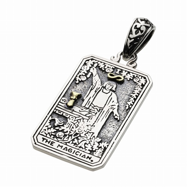 シルバーペンダント メンズ ザ・マジシャン タロットカード シルバー