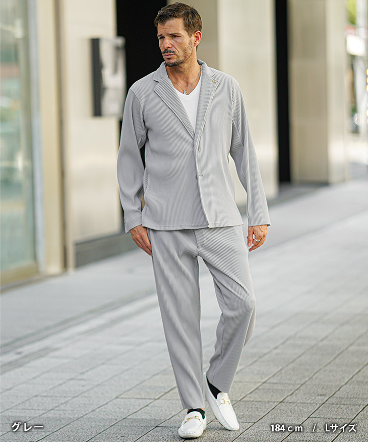 SOMEDIFF（サムディフ） プリーツ セットアップ メンズ 洗える スーツ