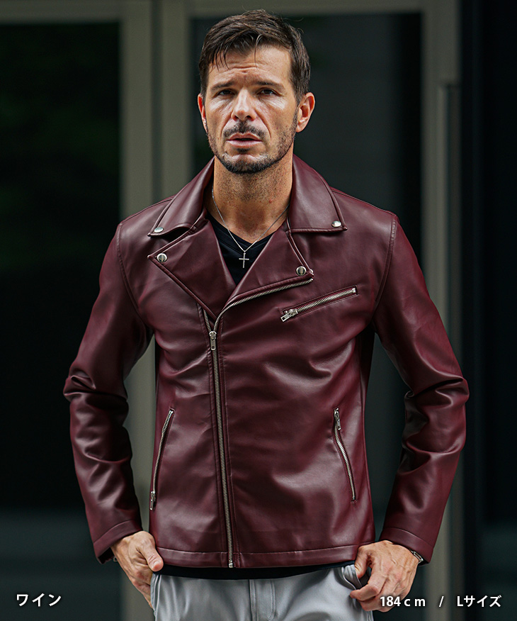 joker（ジョーカー） ダブル ライダースジャケット メンズ レザー