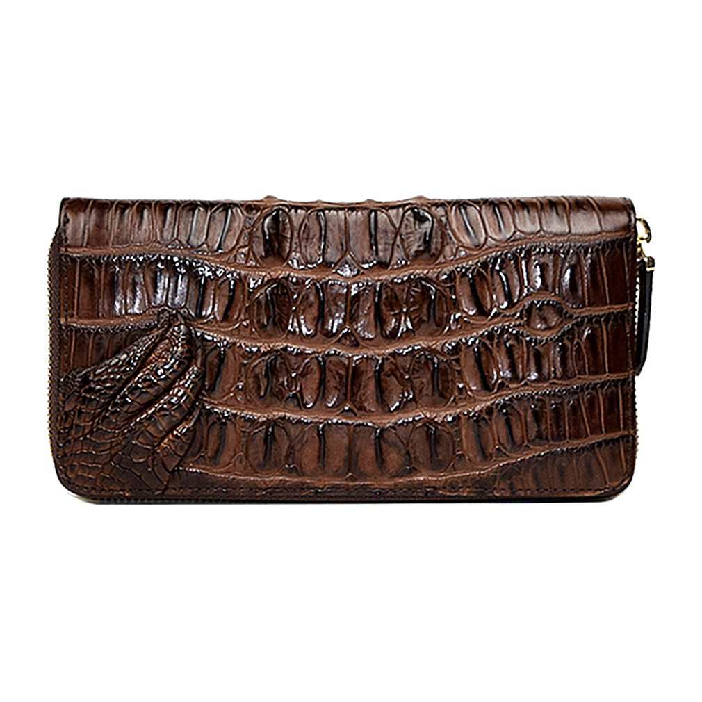 ワニ革 本革 クロコダイル 爪 財布 長財布 レザー ラウンドファスナー
