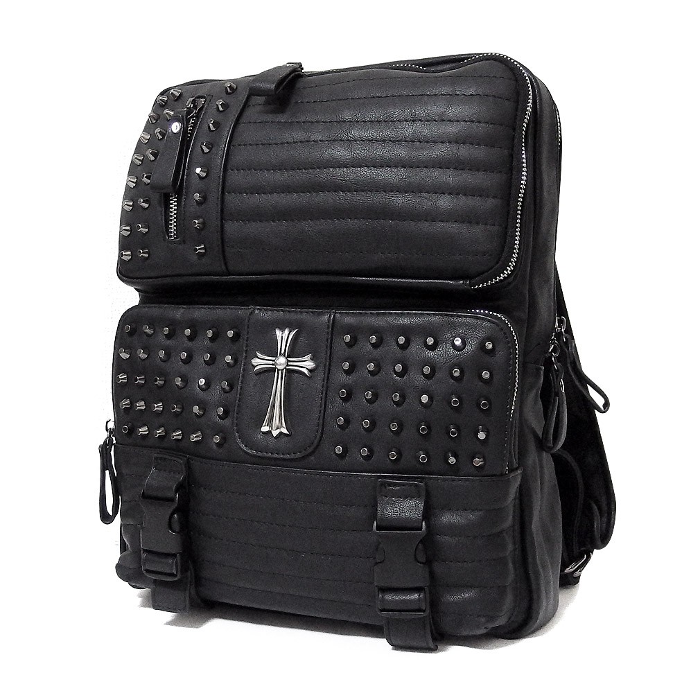 リュックサック メンズ レディース ユニセックス 十字架 スタッズ