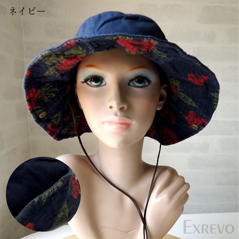 LUCIANNA（ルチアーナ） サファリハット 花柄 帽子 レディース