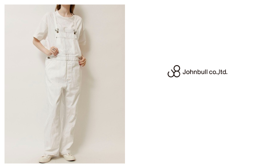 Johnbull（ジョンブル） JOHNBULL 13oz ホワイトデニム オーバーオール