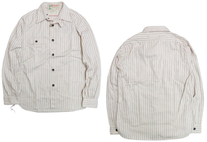 SUGAR CANE シュガーケーン ワークシャツ 長袖 8.5oz ホワイト